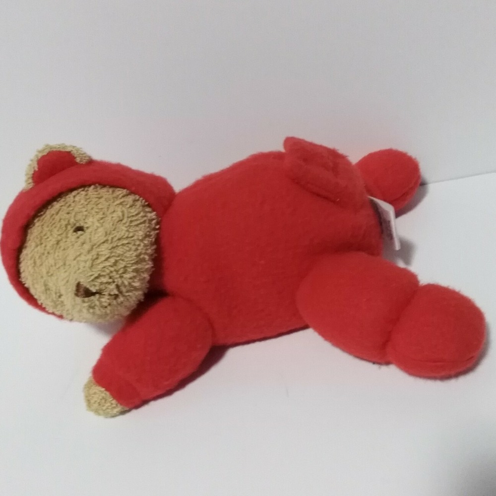 Carters Teddy Bear Plush Lying Down In Red PJs Prestige Toy Pajamas